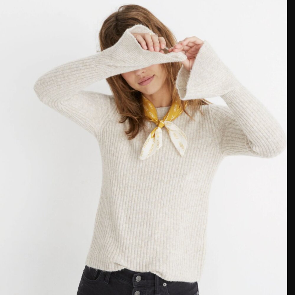Madewell Cream/Oatmeal Soft Cozy Wool Blend‎ Sweater size Medium